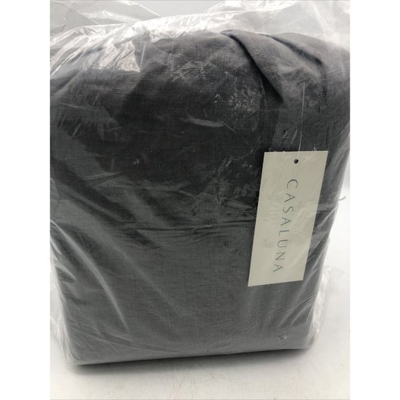 Casaluna Bedding Casaluna Queen 0 Washed Hemp Solid Sheet Set Metal
